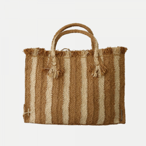 Georges sac grand modèle horizontal bicolore naturel/thé